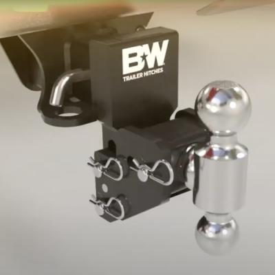 adjustable ball mount, adjustable hitch, drop hitch, multipro hitch, pintle hitch